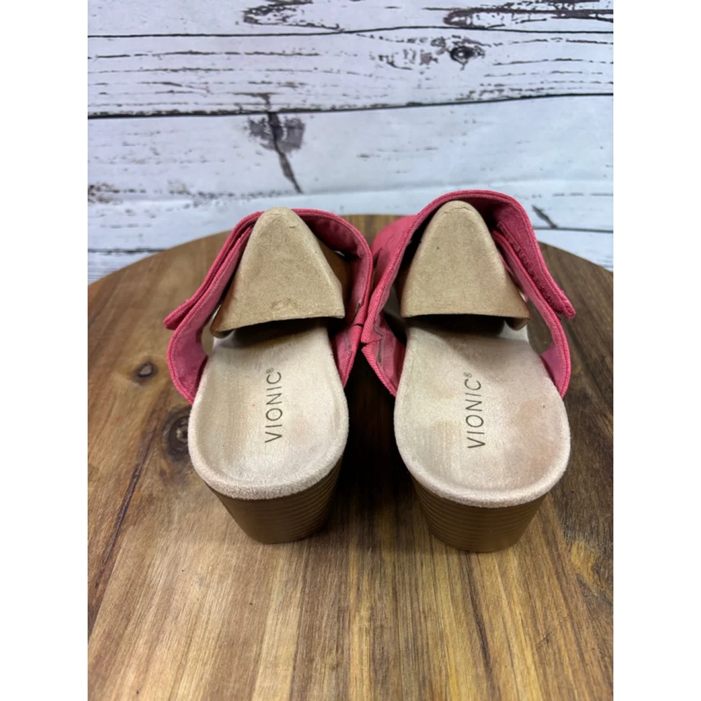 Women's Vionic Pink Wedge Sandals Size 10